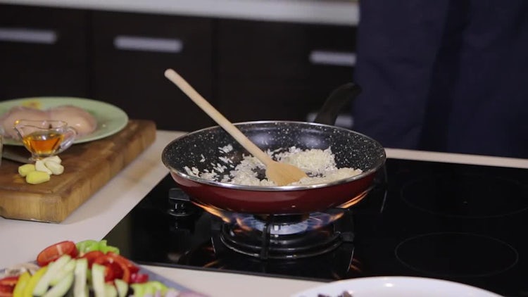 Male Chef Cooking Dinner: Stock Video