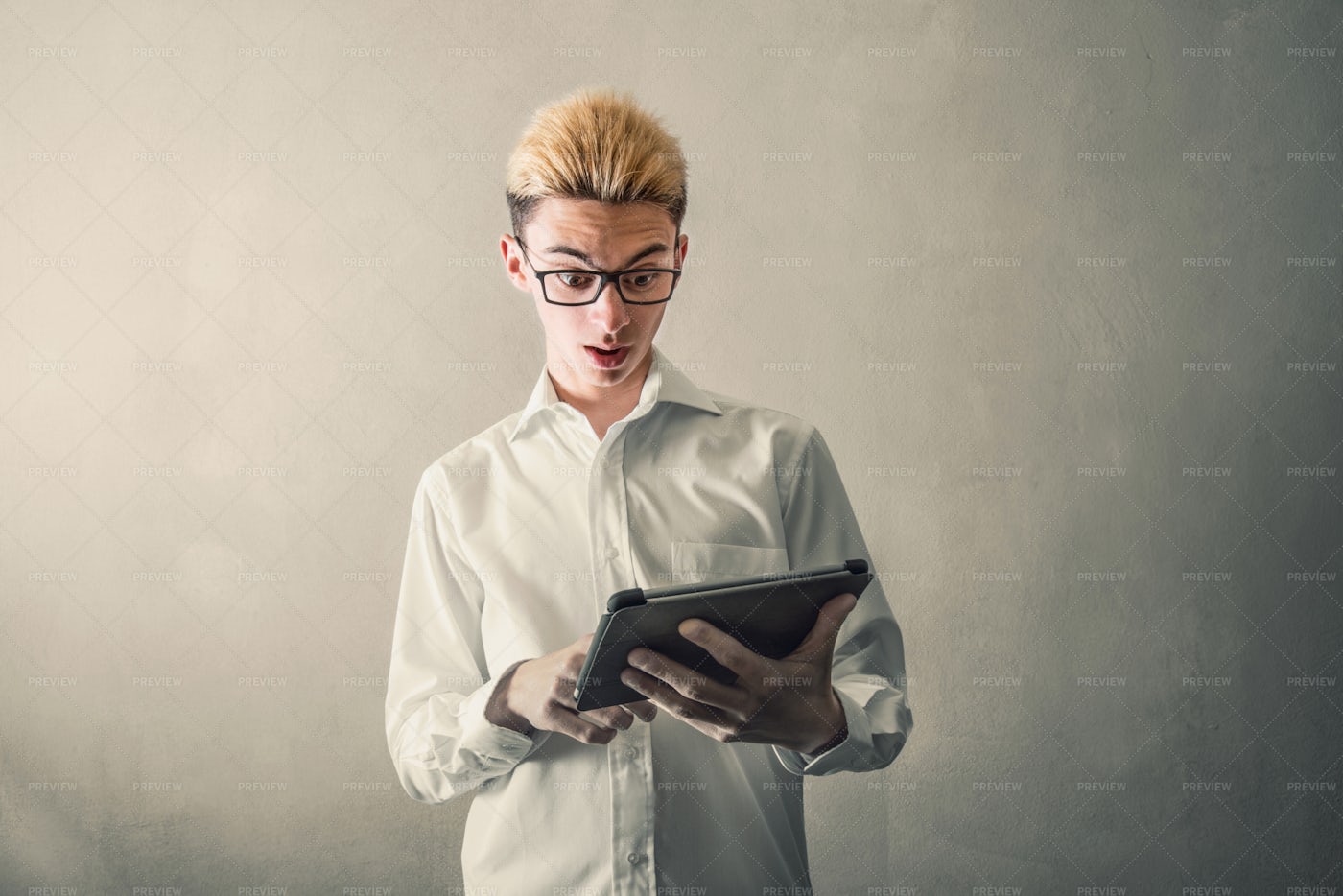 Reading A Tablet: Stock Photos