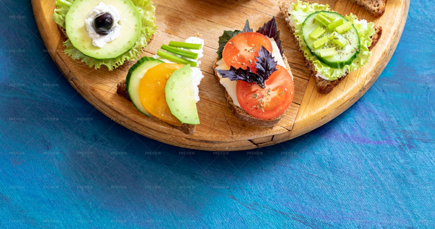 Tasty Vegetarian Sandwiches: Stock Photos