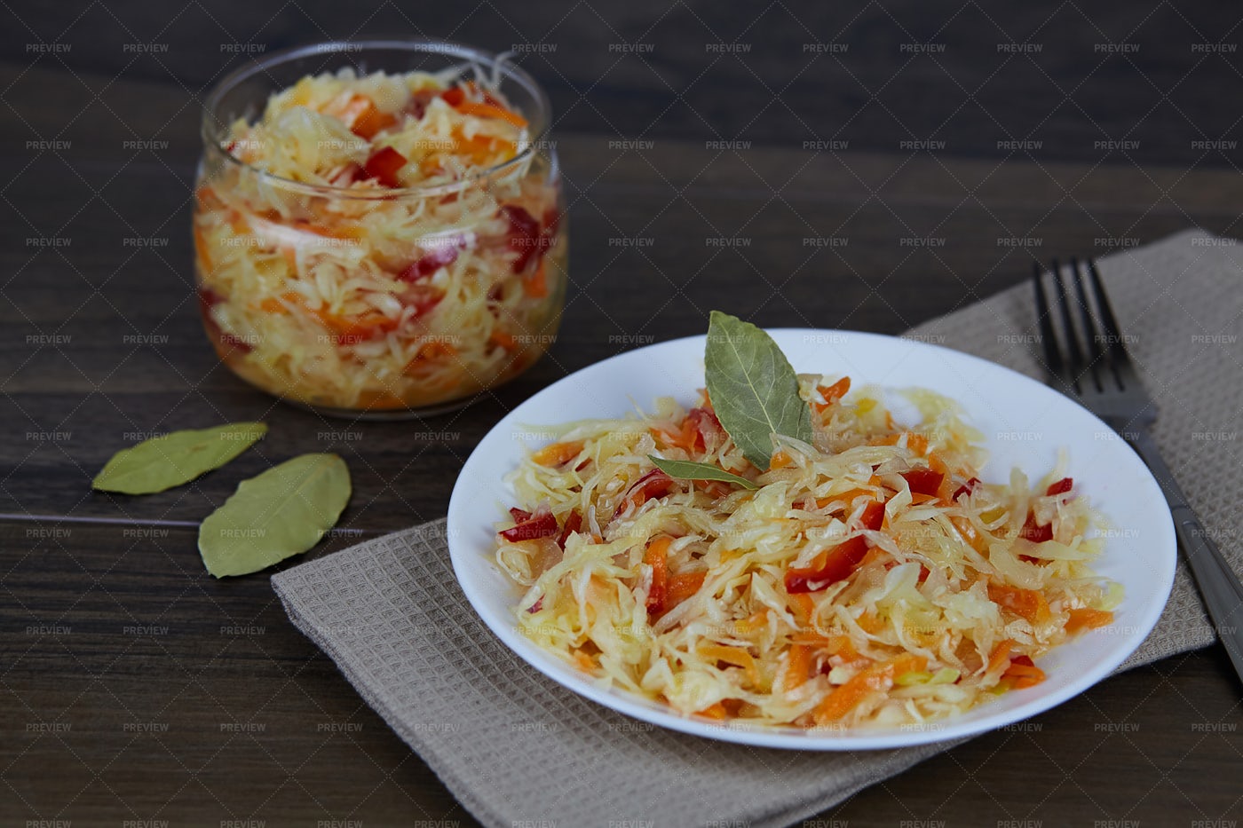 Homemade Sauerkraut: Stock Photos