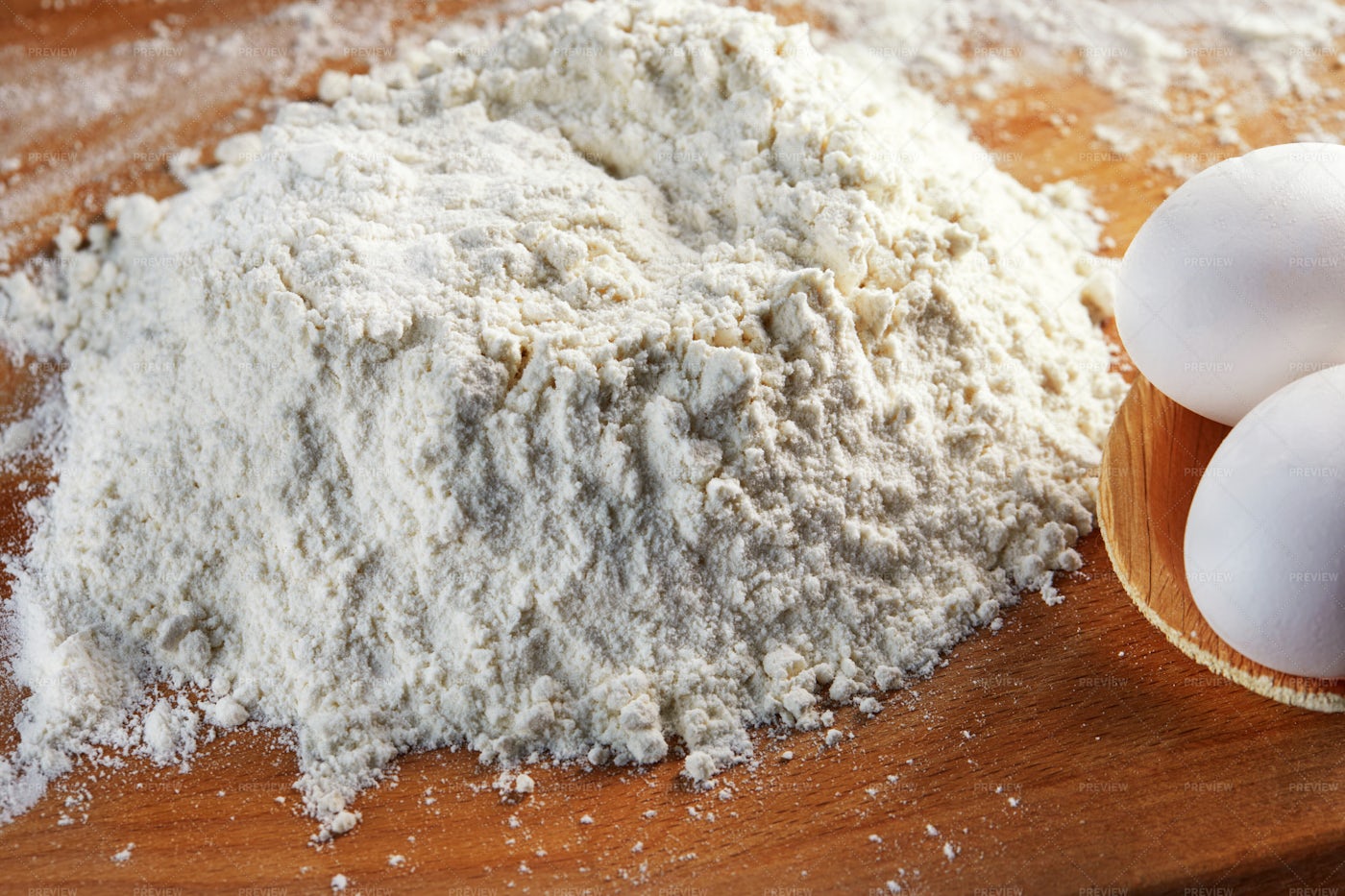 Flour And Eggs For Dough: Stock Photos