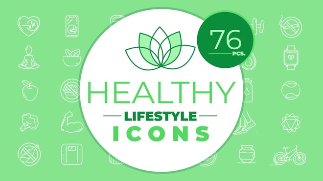 Healthy Lifestyle Icons Freebies template preview