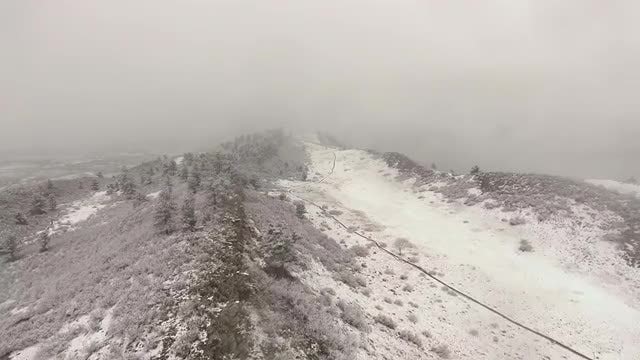 Flying Over A Snowy Mountain: Stock Video