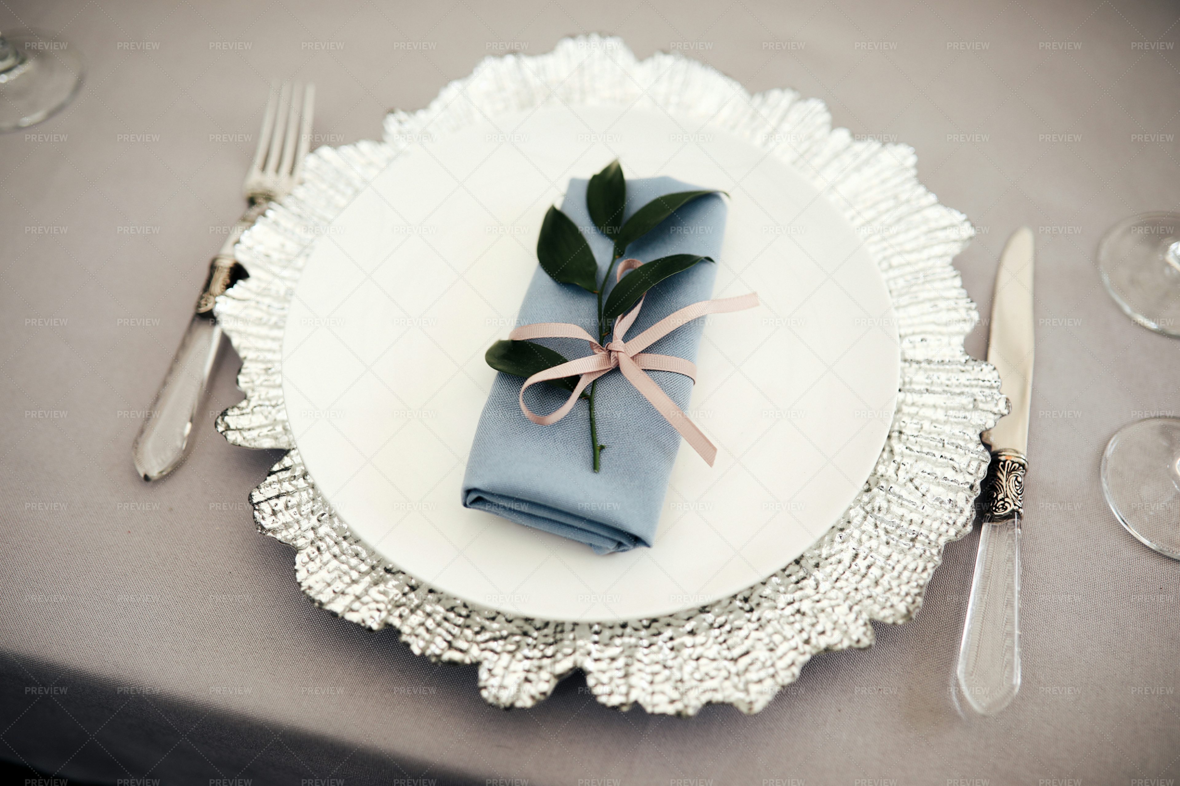 Napkin On A White Plate Stock Photos Motion Array