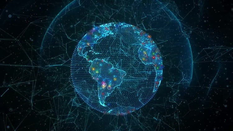 Social Media Earth Hologram - Stock Motion Graphics | Motion Array