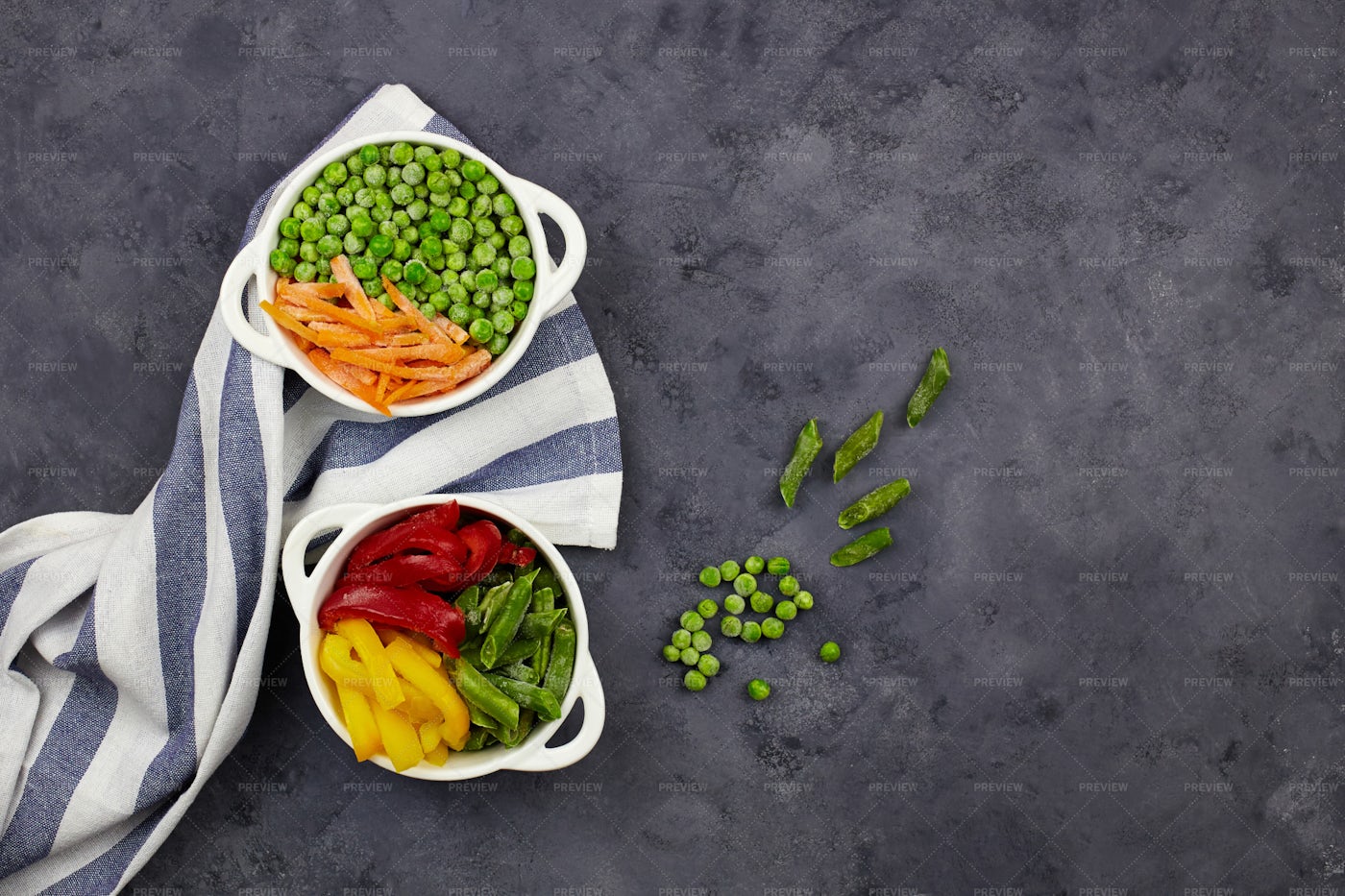 Tasty Vegetables In Bowls: Stock Photos