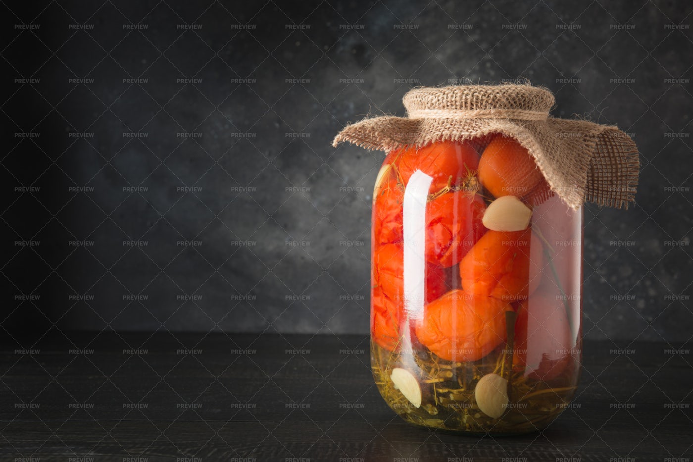 Homemade Marinated Tomatoes.: Stock Photos