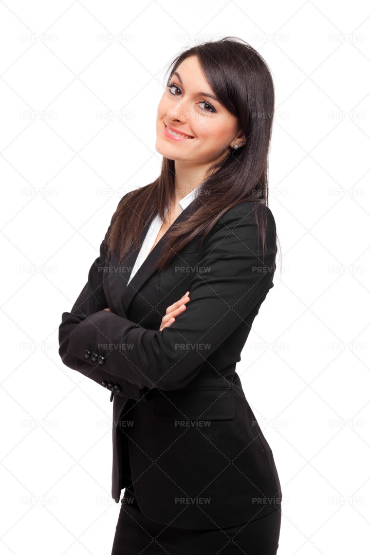 Businesswoman Folds Her Arms: Stock Photos