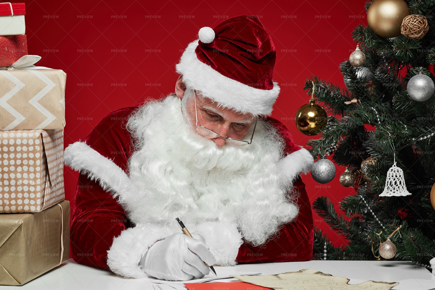Santa Claus Writing Letters: Stock Photos