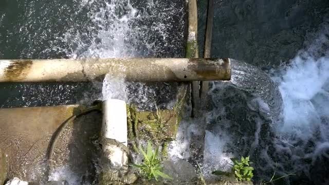 Open Pipes With Running Water: Stock Video