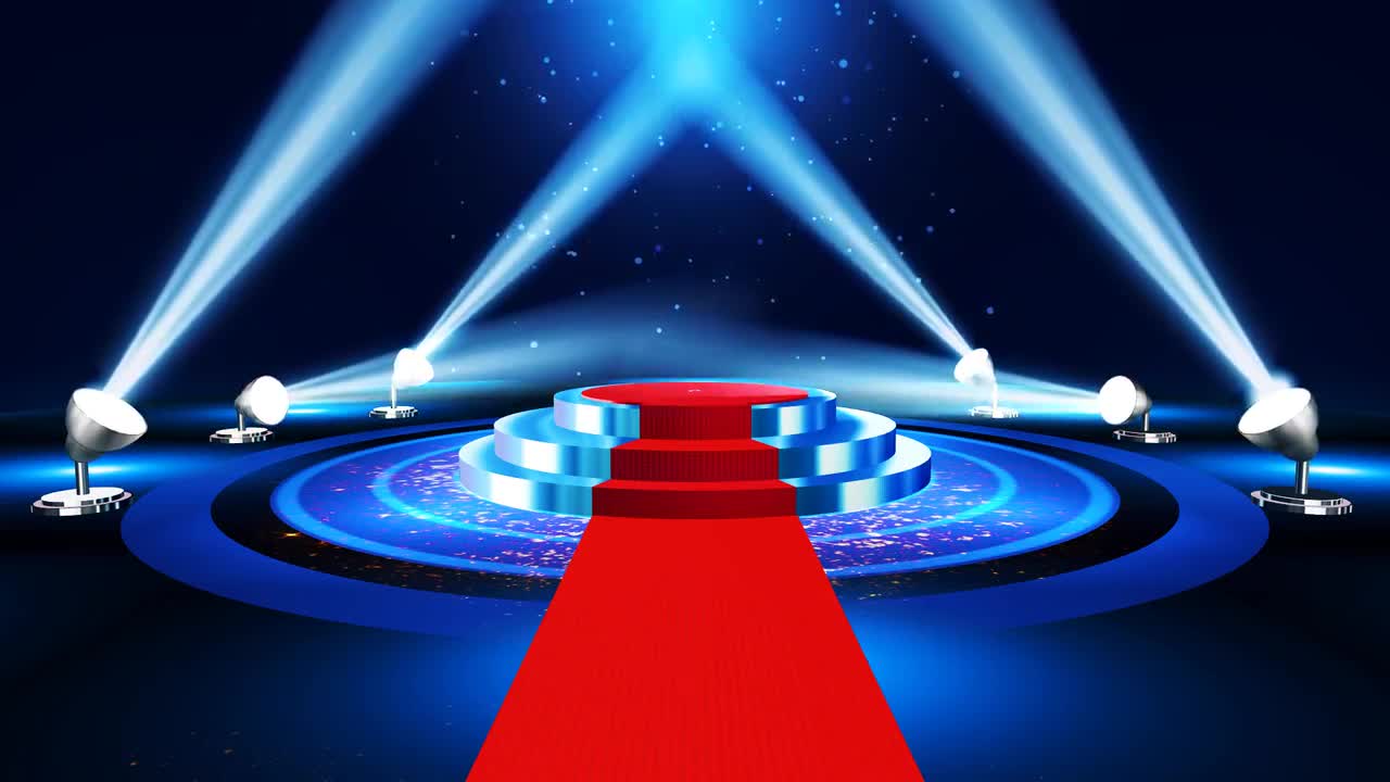 Red Carpet Stage And Spotlights Loop Stock Motion Graphics Motion Array