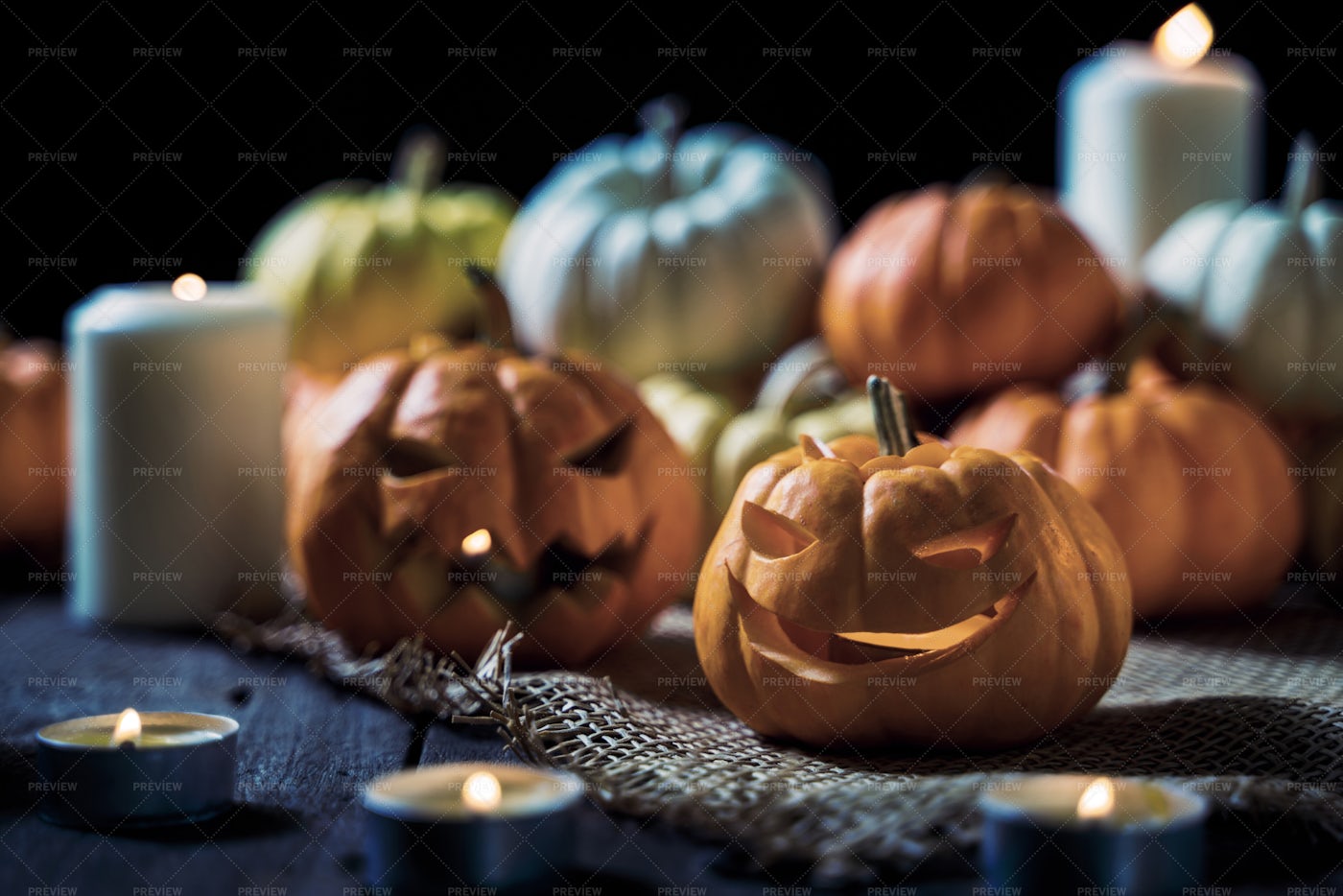 Scary Pumpkins For Halloween: Stock Photos