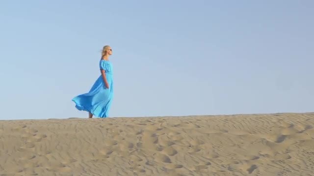 Woman Walking On Beach Shoreline: Stock Video