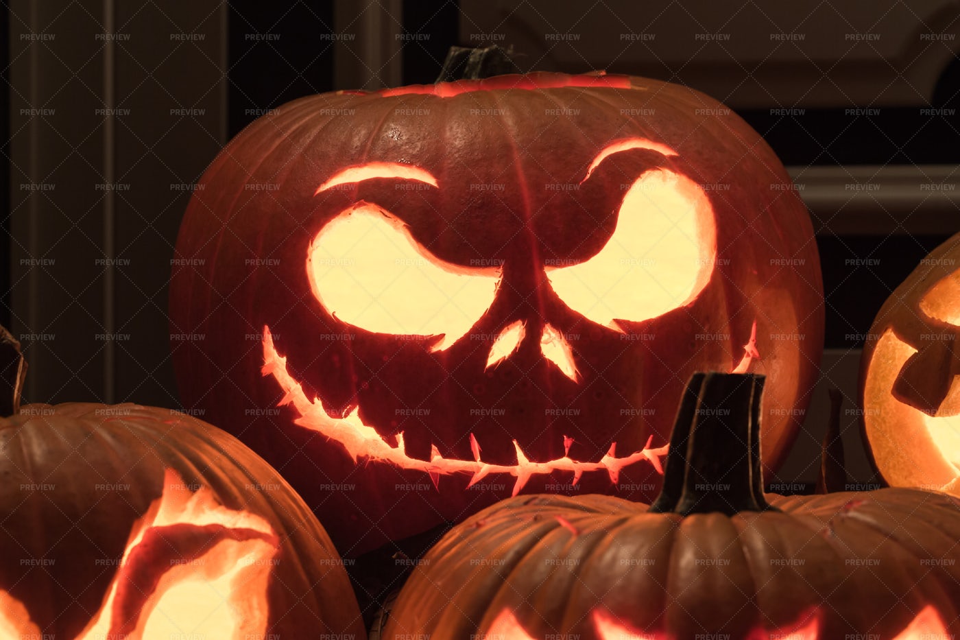 Jack O' Lantern Close-Up: Stock Photos