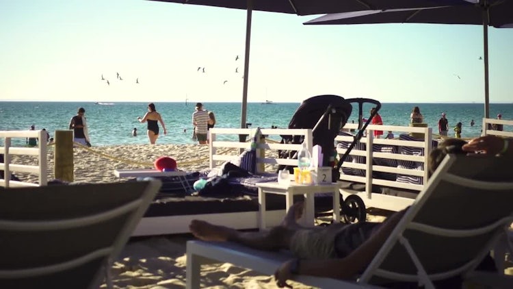 Relaxing At The Beach: Stock Video