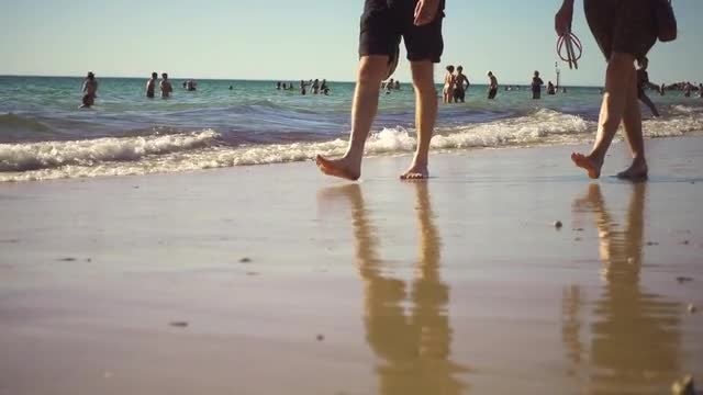 Couple Walking On The Beach: Stock Video