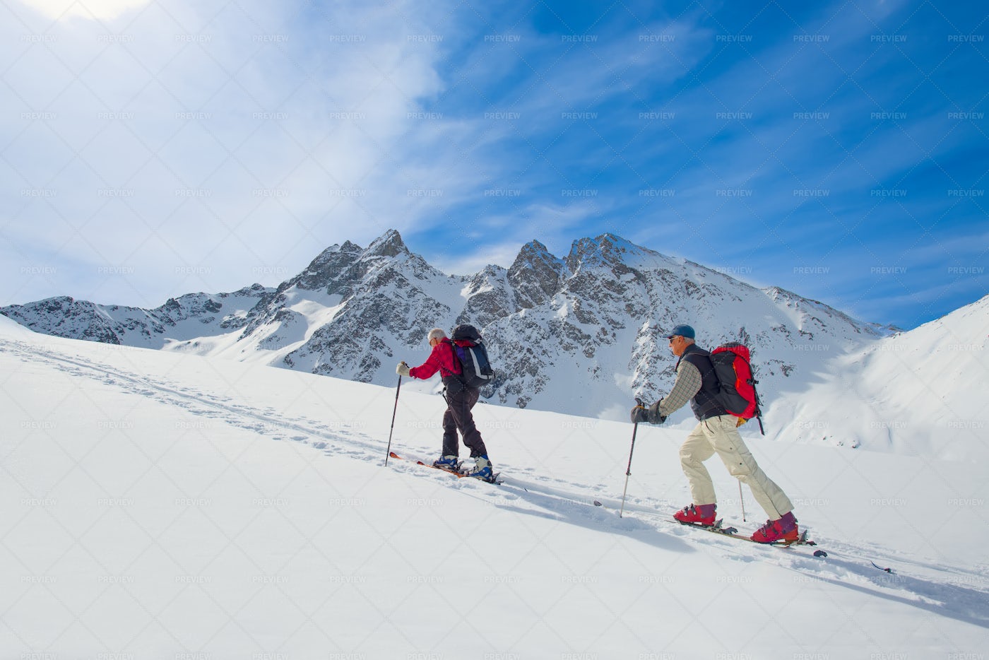 Two Ski Mountaineers: Stock Photos
