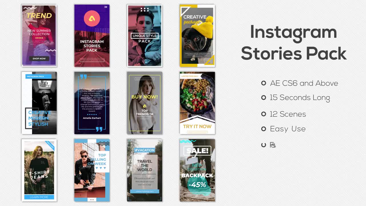 Instagram Stories Pack After Effects Templates Motion Array