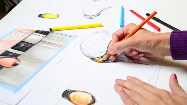 Fine Artist Drawing New Design: Stock Video