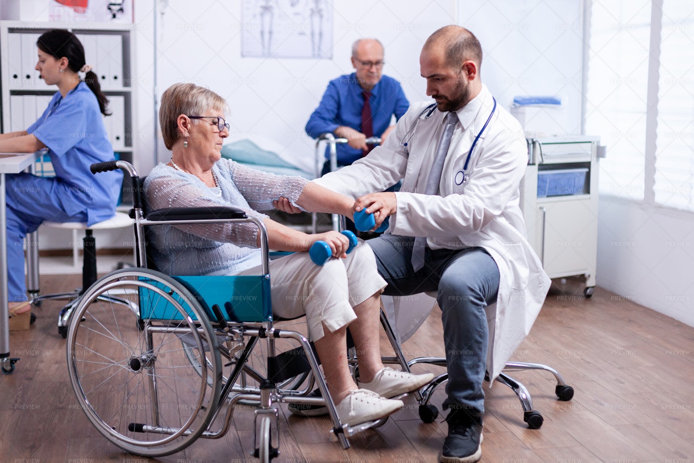 Physiotherapy For Elderly Woman - Stock Photos | Motion Array