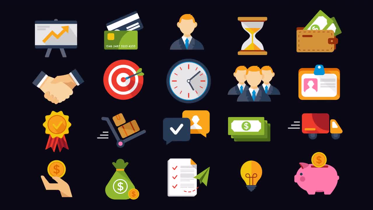 20 Animated Business And Finance Icons - After Effects Templates ...