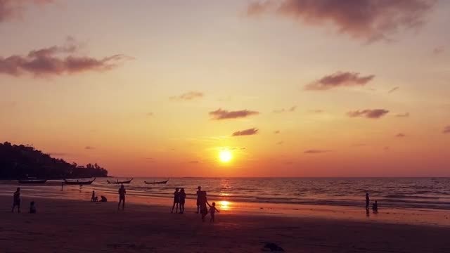 Beach Sunset In Slow Motion: Stock Video