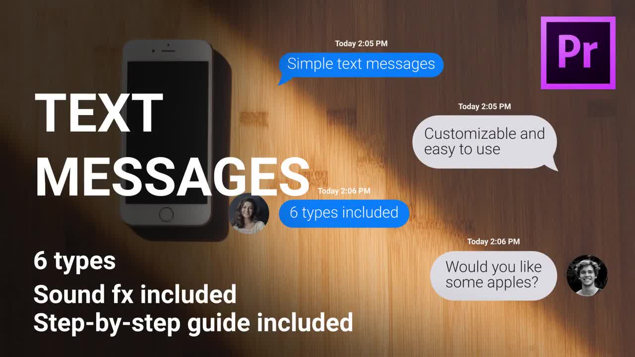 Text Messages For Premiere Pro Premiere Pro Templates Motion Array
