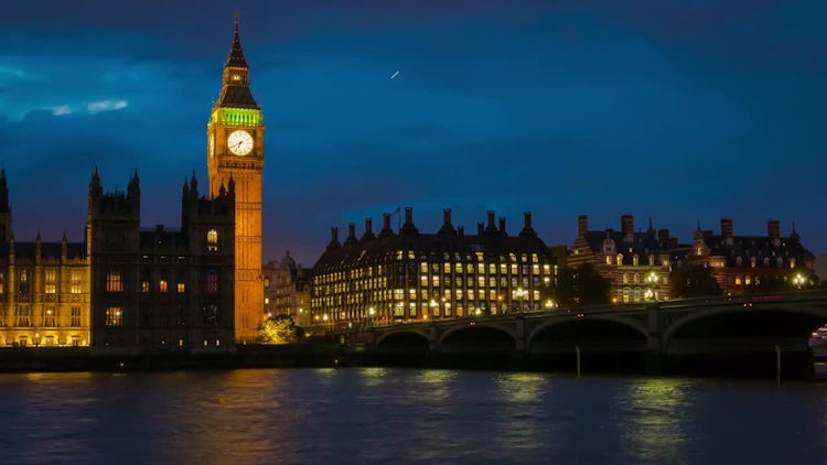 Nighttime Big Ben And Westminster: Stock Video