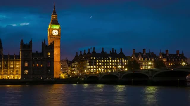 Nighttime Big Ben And Westminster: Stock Video