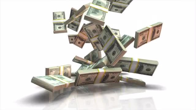 Falling Dollar Stacks: Stock Motion Graphics