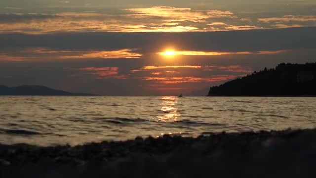 Relaxing Ocean Sunset Scene: Stock Video