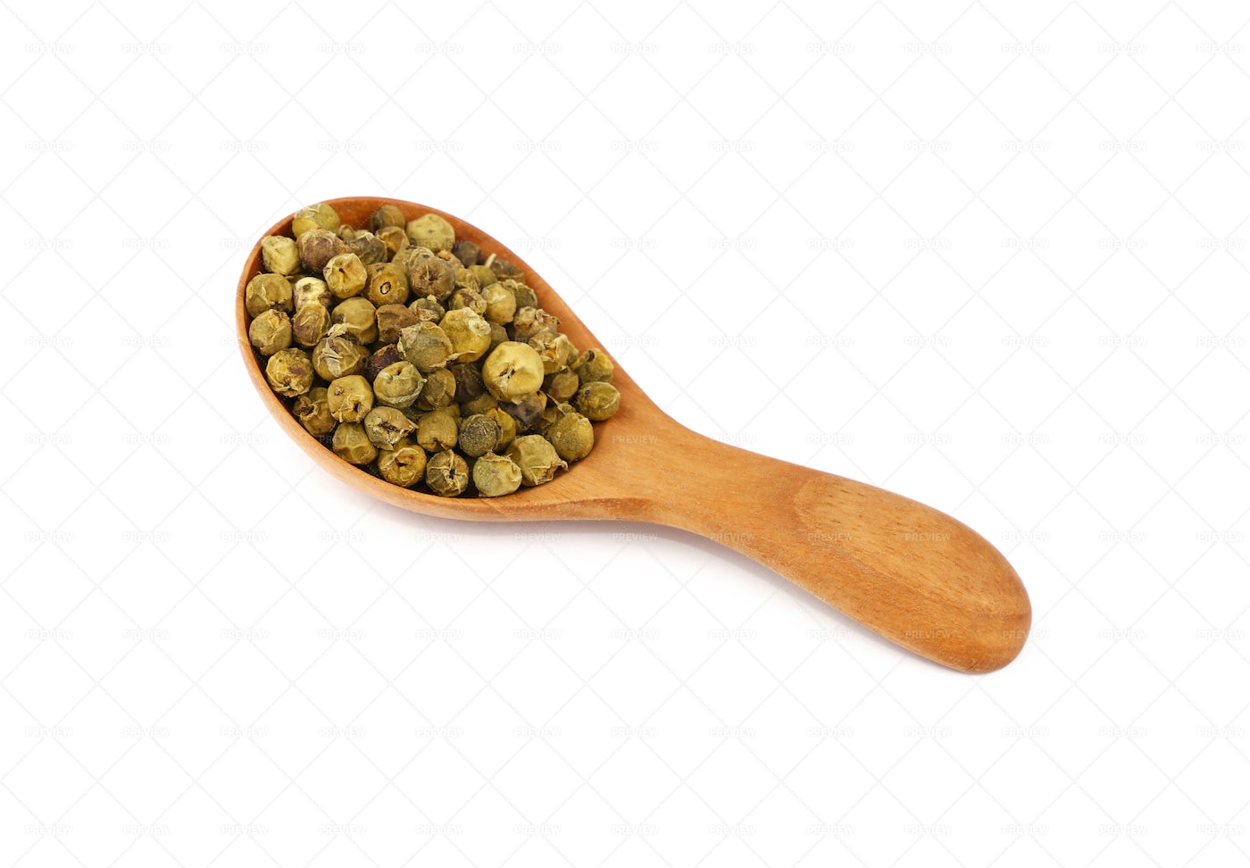 Spoon Of Green Peppercorns: Stock Photos