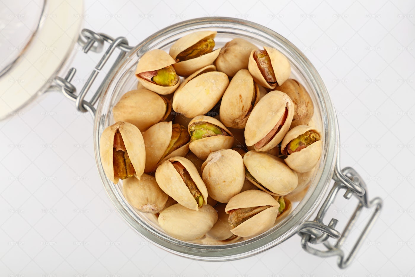 Roasted Pistachio Nuts In Jar: Stock Photos