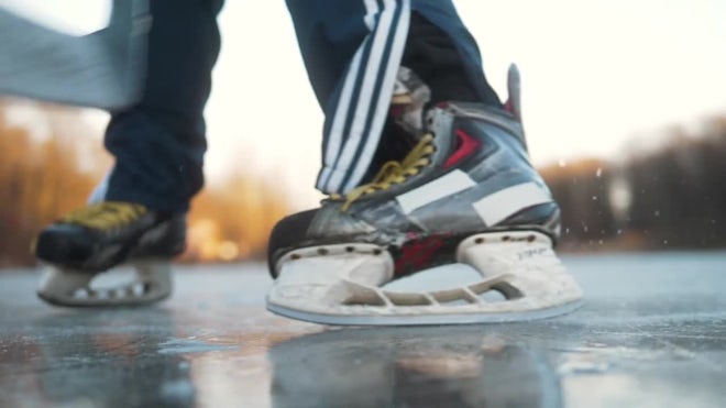 Hockey Player On The Frozen Lake Stock Video Motion Array Hockey Player On The Frozen Lake Stock Video Motion Array