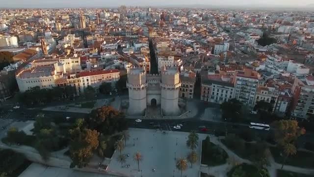 Aerial Shot Of Valencia Spain: Stock Video