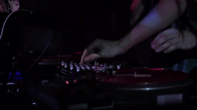 DJ Spinning Vinyl Records: Stock Video