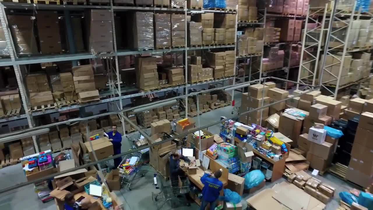 Packing Boxes In Warehouse Stock Video Motion Array