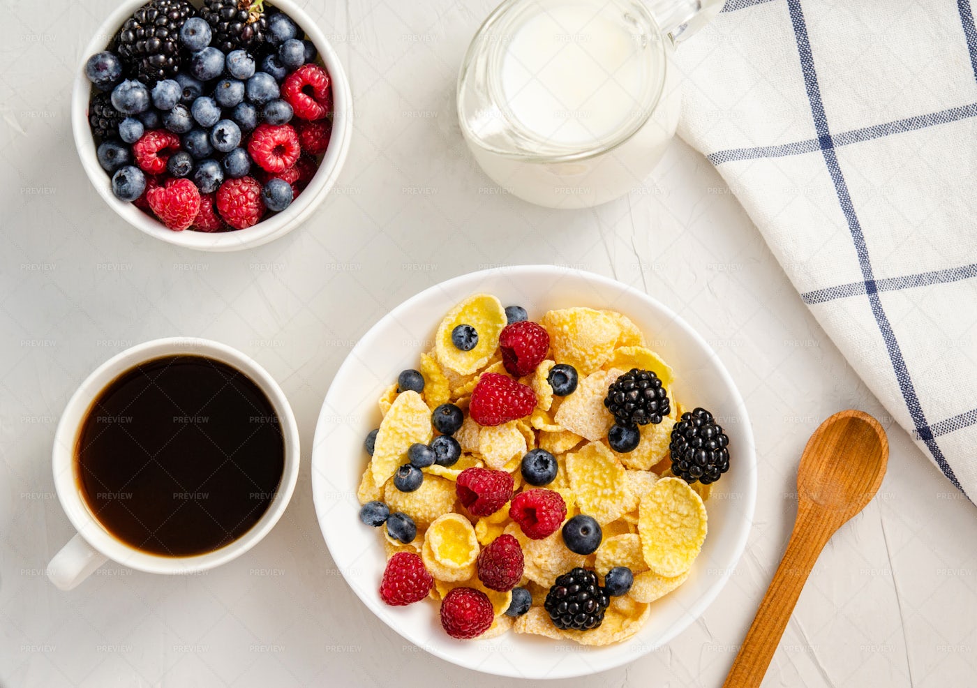 Cornflakes In A Plate: Stock Photos