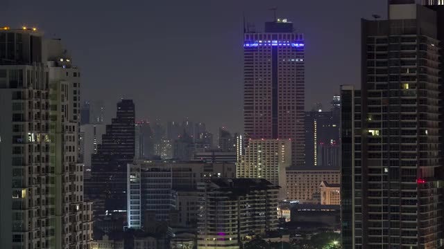 Lights On-Off In Urban Bangkok: Stock Video