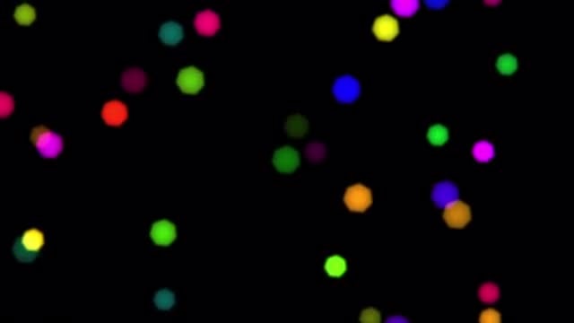 Colorful Bokeh Dots On Black: Stock Motion Graphics