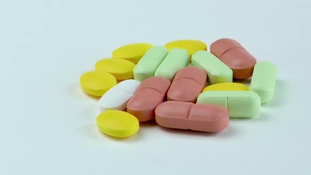 Colored Prescription Tablets On Display: Stock Video