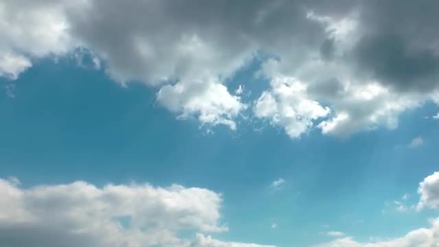 Cumulus Clouds Under Clear Sky: Stock Video