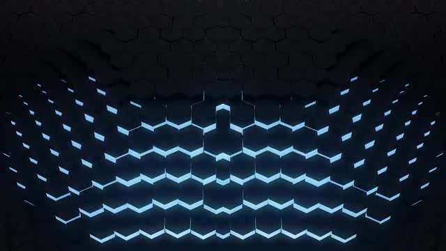 VJ loop hexagon glow digital background: Stock Motion Graphics