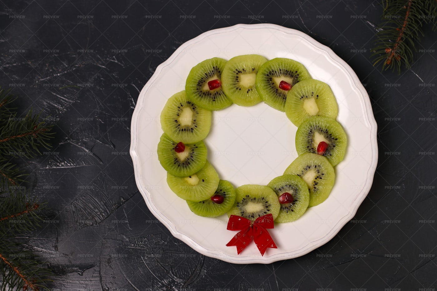 Christmas Wreath From Kiwi  Stock Photos  Motion Array