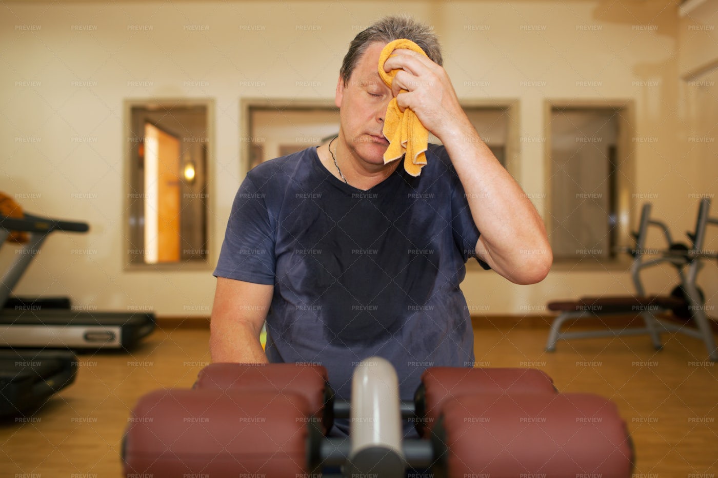 Man Wiping Sweat After Workout Stock Photos Motion Array