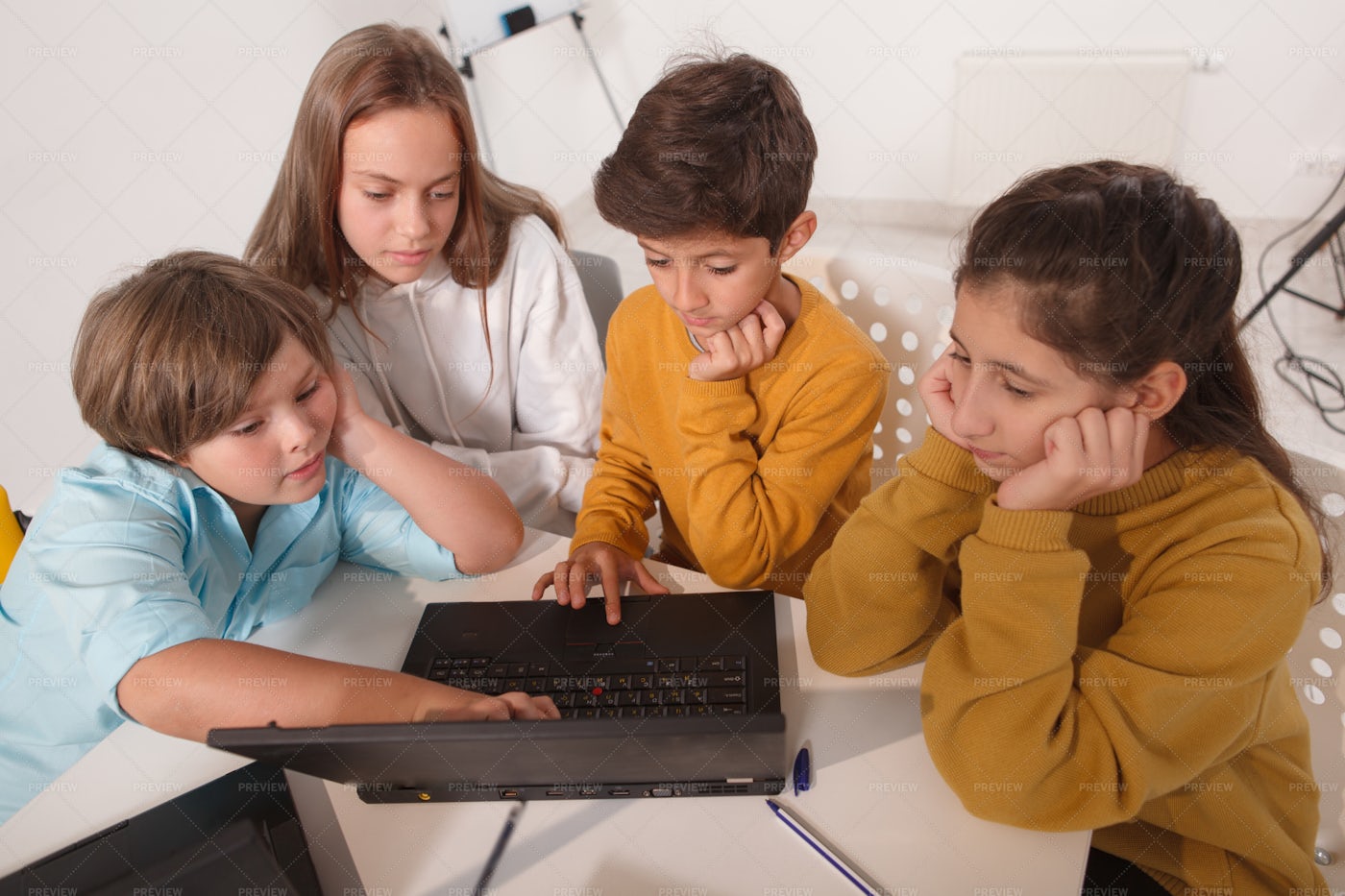 Children At Computer School: Stock Photos