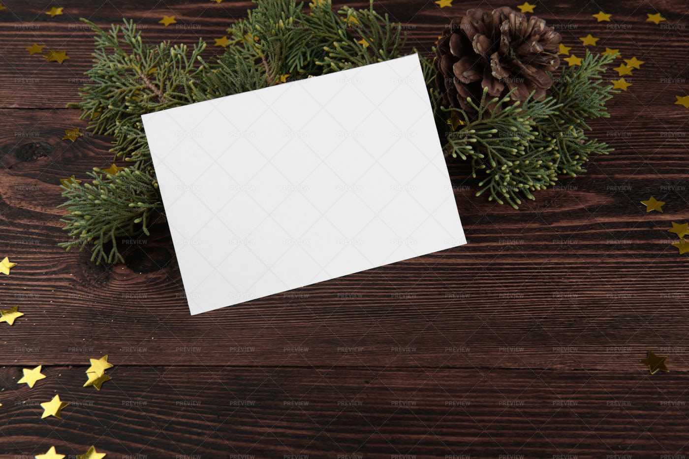Christmas Greeting Card Mockup: Stock Photos