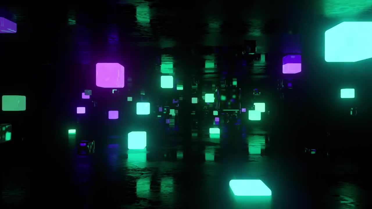 Neon Cubes VJ Loops - Stock Motion Graphics | Motion Array