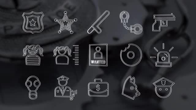 45 Police Icons Pack: Stock Motion Graphics