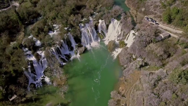 Cinematic Waterfals Aerial: Stock Video